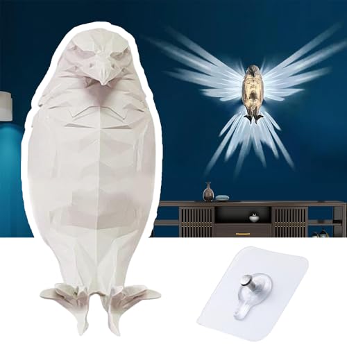 HEYIDAMAI Bald Eagle Wall Light, 3D Tier LED Wandleuchte, Eagle Shadow Lamp, 3D Adler Lampe Wand, Wandlampe Tier, Batteriebetriebenes Nachtlicht, Einzigartige LED-Wandleuchte, Wandkunst-Deko.