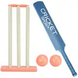 Pastoralist Cricket -Kit, Kinder Cricket -Set, Kit mit ABS -Fledermaus, Stümpfen, 2 Balls Eltern -Kind -Interaktionsspiel für Garden Beach Home Equipment für Kinder im Alter von 3+