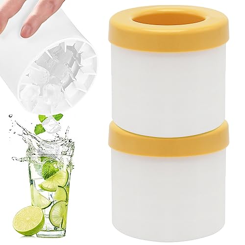 EiswüRfelbehäLter Silikon,Eiswürfelform Silikon Eiswürfelschale Eiseimer TAIZER 2PCS Eiswürfelform Silikon Eiswürfel Behälter Ice Cube Mold Eiswürfelbereiter Becher Silikon EisküBel Eiswürfelformen