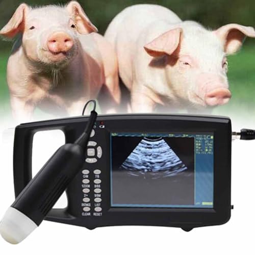 Ultraschall-Veterinär-Trächtigkeitstester mit 3,5-MHz Wasserdichter Mechanischer-Sonde,Tragbarer Wiederaufladbarer Veterinär Ultraschall Scanner für Schweine Und Schafen