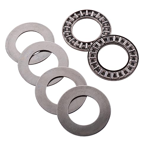 BUGUUYO 2 Sätze Axialnadellager 20mm 35mm 2mm Nadelrolle hohe Belastbarkeit Einweglager Lager mit Dichtung Axial-Nadellager Lager mit Unterlegscheibe Axialrolle Kohlenstoffstahl Silver