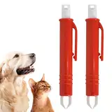 2er Zeckenzange für Hunde Katze Mensch, Zeckenentferner Set, Automatische Zeckenzange,Zeckenpinzette Hund Plastik, Einfacher und Sicherer Zeckenentfernung, Zeckenschutz für Hund, Katze (Rot)