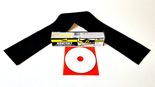 Cabriolet Verdeck Reparatur Set aus original Verdeck PVC (Venyl), Repair Kit Rep Set Rep Kit für Risse, Schnitte, Löcher, Abschürfungen ect.(komplett inkl. Flicken,Kleber,EBA CD)