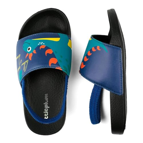 Littleplum Badelatschen Kinder Badesandalen Mädchen Badeschlappen Kinder Badeschuhe Sommer rutschfest Hausschuhe Kinder Sandalen(A Dunkelblau,34/35 EU)