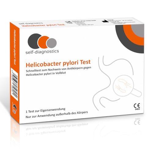 self-diagnostics Helicobacter pylori Schnelltest - Magengesundheit, Verdauung, Gastritis - Selbsttest zum Nachweis von Antikörpern gegen Helicobacter pylori im Blut