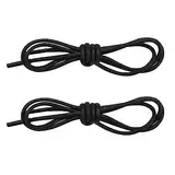 2 Paar Business Schnürsenkel, ø 2,5 mm Rund Gewachst Schnürsenkel Schwarz, Senkel 80 cm, Wasserabweisend und Sehr Reißfest, für Lederschuhe, Herenschuhe, Anzugschuhe, Halbschuhe
