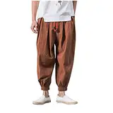 Streetwear Haremshose für Herren, japanischer Stil, lässige Hose, Herren, Jogger, chinesische Baggy-Hose, Haremshose, Hippie, Yoga, Ballon-Bloomer, lässig, lässig, Laufhose, coffee, XL