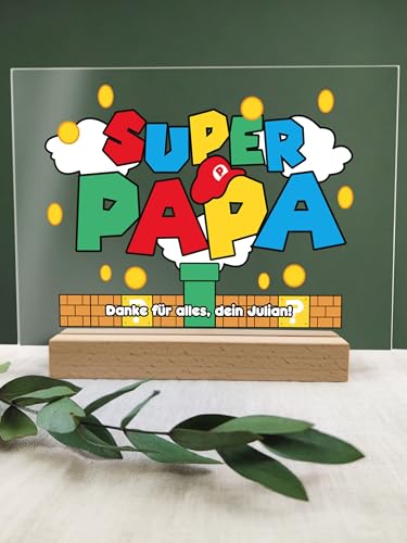Vatertag Geschenk Acryl - Retro Papa Tafel - Schöne Vatertagsgeschenke, Vatertagsgeschenk für Papa, Vater Geburtstagsgeschenk, Dad Geschenk Geburtstag, Bester Vater Geschenkidee