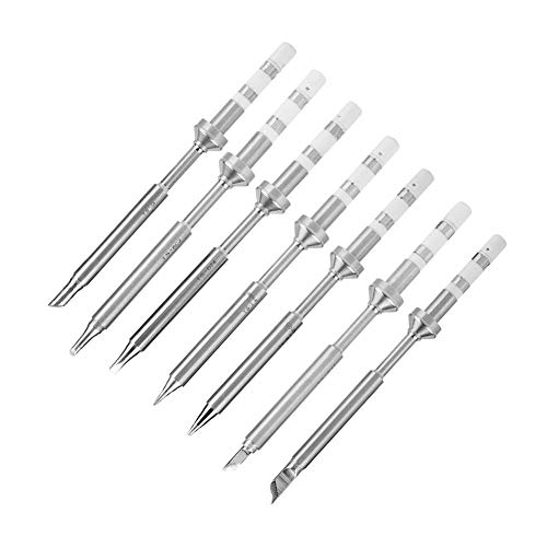 Broco TS100 lötkolben spitze,7pcs Mini Edelstahl Lötspitzen Ersatz für TS100 Lötkolben 7 Typen TS-K TS-KU TS-B2 TS-I TS-D24 TS-BC2 TS-C4