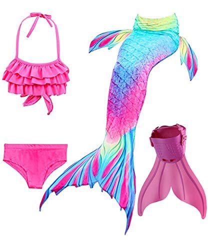 shepretty meerjungfrauenflosse mädchen Neuer Mermaid Tail Badeanzug für Erwachsene und Kinder，xiaofen，jcka24+74-130