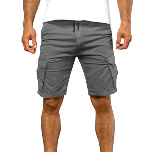 MOKBAY Arbeitshose Herren Cargo Work Herrenhose mit Taschen Cargo Shorts 3/4 Leichte Schwarze Arbeitshose Offerte Aa Tempo Lampo Oggi Baggy Kurze Hosen Herren Sommer Gym Bermuda Shorts XL