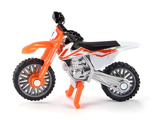 siku 1391, KTM SX-F 450 Motorrad, Metall/Kunststoff, Orange/Weiß, Einklappbarer Ständer