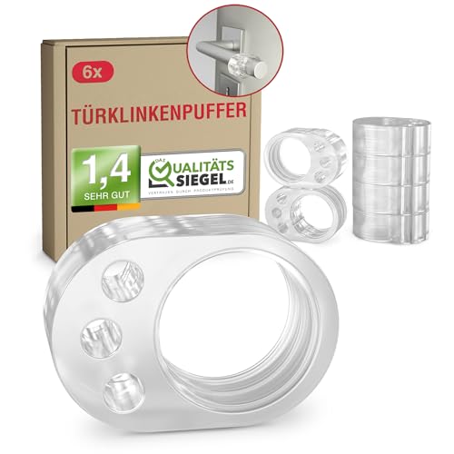 LouMaxx Türklinkenpuffer - 6er Set Türstopper Klinke, transparente Türstopper für Türklinke, Türgriff und Fensterklinke Anschlagdämpfer Stopper zum Schutz vor Macken