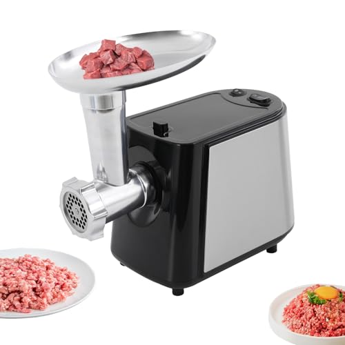 Elektrischer Fleischwolf 3-IN-1 Multi Fleischwolf mit 3 Edelstahl-Schleifplatten, Wurstfüllrohren für Hausküchen und Restaurants