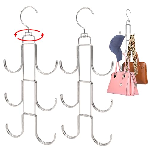 Geldbörsen-Kleiderbügel Silber 2 Stück Taschenaufbewahrung-Aufhänger Metall Haken-Organizer Geldbörsen-Handtaschenhalter Kleiderschrank hängen Gürtel-Aufhänger