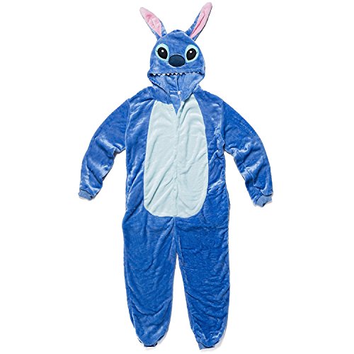 Lilo und Stitch Kostüm Erwachsene Jugendliche blau Größe L Kigurumi Onesie Einteiler Männer Frauen Damen Herren