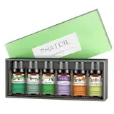 PHATOIL Reine Ätherische Öle Set, Naturrein Ätherisches Öl Erstklassige Qualität, Aroma Duftöle Set für Diffuser, Kerzen, Lavendelöl, Eukalyptusöl, Teebaumöl, Essential Oils Set 6 x 10ML