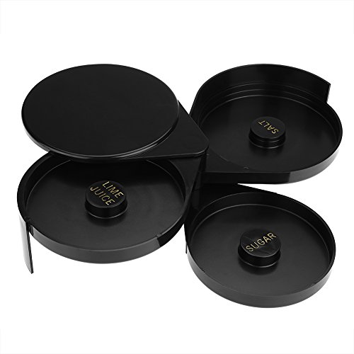 Bar Glas Rimmer,Margarita Salt Sugar Rimmer und Margarita Gläser Salt Box Spice Container,Bartender-Werkzeug mit Schwamm,Salz 3-stufiger Rand Glas Zucker Margarita Rimmer Stangenrand bar