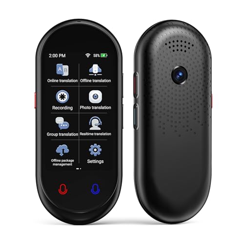 Adelagnes Z8 Sprachübersetzer Gerät,Übersetzungsgerät mit Sprachausgabe Translator,Übersetzer Echtzeit 138 Sprachen und Akzente mit WiFi/Offline/Foto Unterstützung für Reisen,Lernen und Business,Black