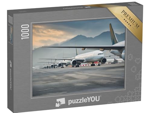 puzzleYOU: Puzzle 1000 Teile „Geparkte Flugzeugflotte“ – aus der Puzzle-Kollektion Flugzeuge, Flughafen