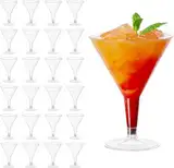 MATANA 48 Plastik Cocktailgläser, Martini Gläser Kunststoff, 210ml - Mehrweg Plastikbecher - Margarita Gläser, Cocktail Becher, Dessertbecher für Partys, Geburtstagen, Hochzeiten