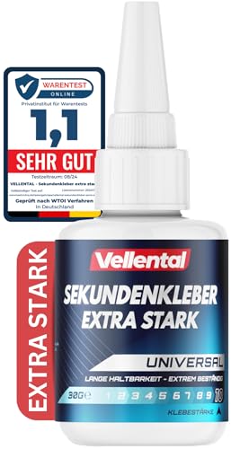 Sekundenkleber Gel Extra Stark universal - Superkleber wasserfest, hitzebeständig & mit Nadel Verschluss gegen Austrocknung - Alleskleber für Plastik, Kunststoff, Glas, Holz, Metall uvm.