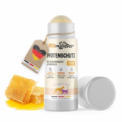 Fellmeister® Pfotenbalsam, Nasenbalsam Hund & Katze als Stick I Pfotenschutz bei empfindlichen und rissigen Pfoten I Natürliche Inhaltsstoffe mit Bienenwachs I Made in Germany