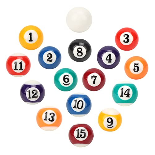 Ausla 25MM Billardkugeln Set mit 16 nummerierten Bällen und weißer Kugel aus umweltfreundlichem Polyesterharz für Spielzimmer, Bars und Freizeitsport.