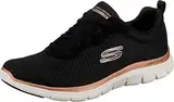 Skechers Damen Flex Appeal 4.0 Brilliant View Walking-Schuh, Black Mesh Rose Gold Trim, 40 EU