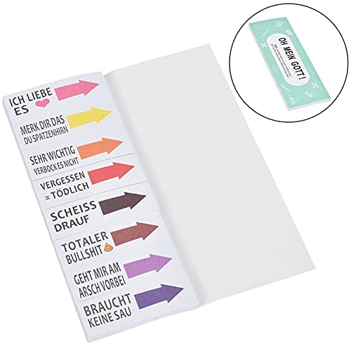 Lustig Haftnotizen die bunten Klebezettel 8 Blöcke 50 Blatt Büro Gadgets Lehrer Geschenke Studenten Block Sticky Notes Streifen Page Marker Textstreifen bunten Klebezettel - 400 Blatt 19x59mm