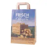 Wertpack Papiertragetaschen Speisekartoffeln, 2,5 kg Füllgewicht, 220+100x310 mm, 250 Stück