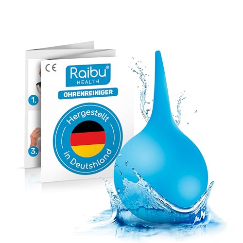 Raibu Ohrenreiniger 75ml I Ohrenschmalz Entferner für Babys, Kinder & Erwachsene I Ohrendusche, Ohrreiniger & Ohr Sauger perfekt zum Ohren reinigen