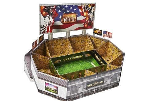 SNACKADIUM PRO - SNACKSTADION für American Football Fans, Geschenk zum Super Bowl Geburtstag oder Feier, Snackstadium passend zur NFL - XFL - ELF (Teamfarbe Gelb)