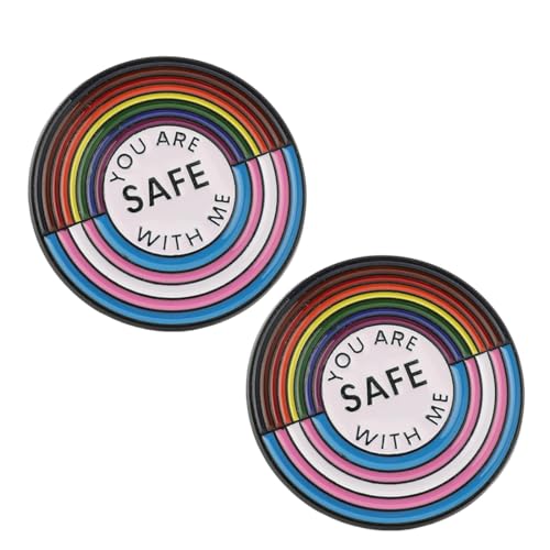 TISCH 2 Stück LGBTQ+ Pride Pin Badge Emaille Pins Broschen Gay Pride Anstecknadeln Pride Ally Pin Metall Mode Brustpin Für Ärzte, Krankenschwestern (Regenbogen) (A)