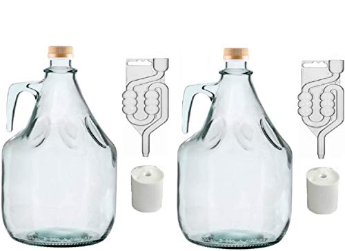 SET 8tlg. FLASCHE GÄRBALLON + STOPFEN + GÄRRÖHRCHEN + SCHRAUBVERSCHLUSS 3L BDG3Z