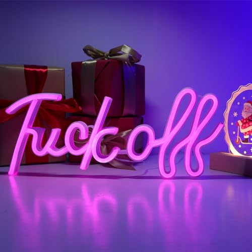 DWOOKE Scheiße von Neonlichtern Rosa Neonschilder für Wand Neon LED Schilder Batterie/USB betrieben Verpiss Neonschildern für Bar,Teen,Spielzimmer Neonschild Decor Party Weihnachten