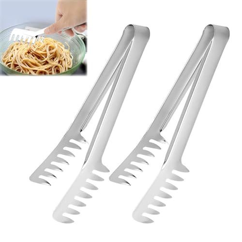 Nudelzange, Spaghettizange, Spaghetti Zanget, Lebensmittelclip, Spülmaschinenfest Geeigne, Metall Nudelzange für Verschiedene Küchenumgebungen, Einschließlich Familienküchen und Kreativküchen, 2 Stück