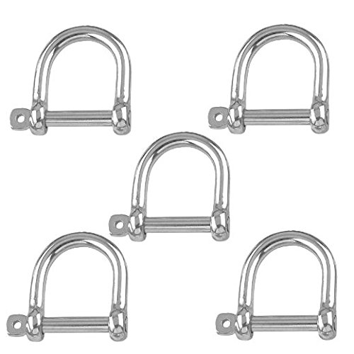 Versandbox24 5 Stück Rundschäkel 5 mm Edelstahl A4 Weite Form Schäkel