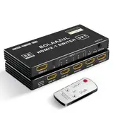 8K HDMI 2.1 Switch 4K 120Hz, Bolaazul HDMI Umschalter 5 in 1 Out 8K@60Hz 4K@120Hz 2K@144Hz, HDMI 2.1 Splitter 5-Port mit IR Fernbedienung, HDMI 5x1 HDR, 48GBPS, CEC, Dolby Vision für Xbox PS5 PC TV