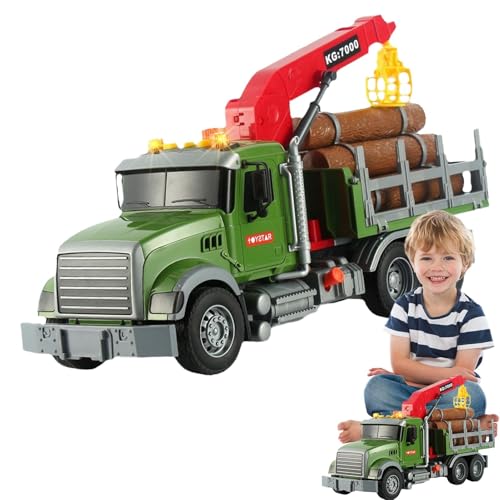 Spielzeug-Abschleppwagen, Holzfäller-Spielzeug | Abschleppwagen-Spielzeug, Holzfällerspielzeug mit 3 Mülleimern - Abschleppwagen-Spielzeug mit Lichtern, Geräuschen, Kinder-Abschleppwagen für Kinder im
