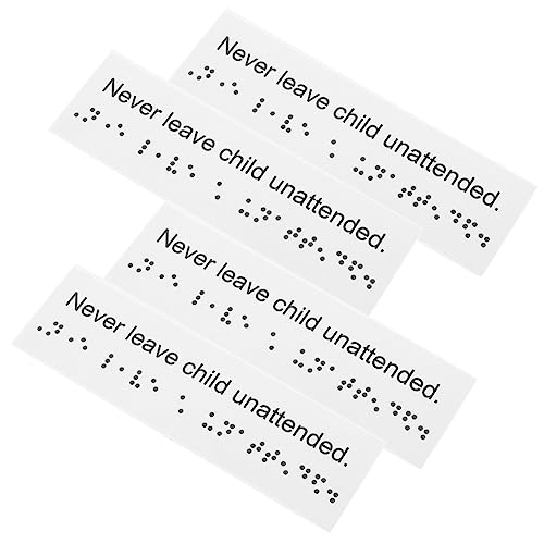 WRITWAA 4 Stück Kunststoff Braille Etikettenschild Blindenzeichen für Außenbereich Beschilderung für Barrierefreiheit für Räume und Einrichtungen