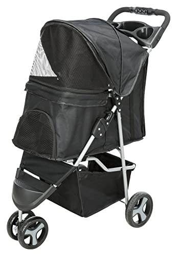 TRIXIE Buggy für Hunde, 47 × 100 × 80 CM, 4,6 kg - extra leicht, schwarz, bis 11 kg belastbar - 28958