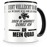 Samunshi® Ich denke an mein Quad Tasse Kaffeetasse Teetasse Kaffeepott Kaffeebecher Becher