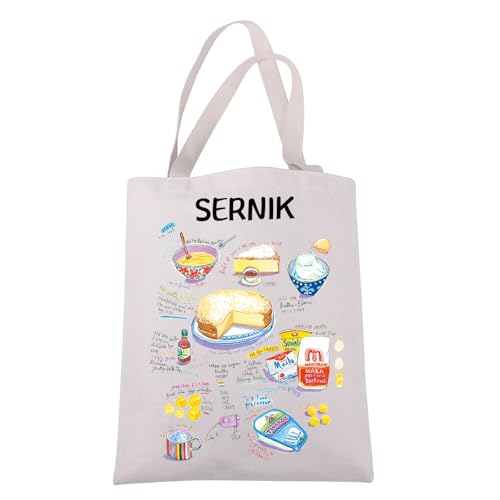 Sernik Rezept-Tragetasche, Dessert-Liebhaber, Geschenk, Backen, inspiriertes Geschenk, Feinschmecker, Bäcker, Umhängetasche, polnisches Geschenk für Lebensmittelliebhaber, Sernik