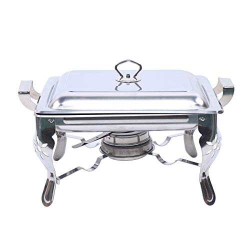 6L Edelstahl Warmhaltebehälter Speisewärmer mit Deckel Warmhaltebehälter Essen für Catering, Buffet und Party