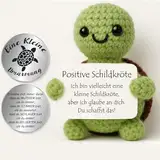 Tixlux Pocket Hug Positive Schildkröte, Kreative Strickwolle Schildkröte Puppe und Kleine Umarmung Glücksbringer, Mutmacher Geschenk, Gute Besserung Geschenk, Geschenk zum Abschluss