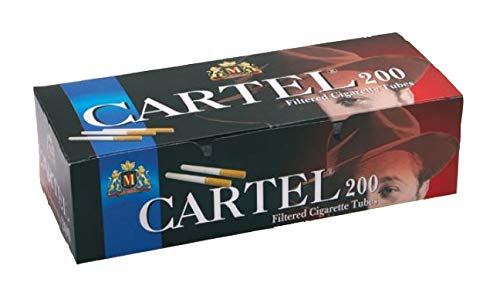 Cartel 200 Filterhülsen, 15 mm Filter, 200 Hülsen pro Box 10 Boxen (2000 Hülsen)