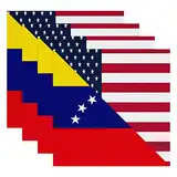 Tischsets 4er-Set, Kratzfest, rutschfest, waschbar, für drinnen und draußen, für Esstisch, Terrasse, Tisch, Küche, Dekoration,Flagge der USA und Venezuelas