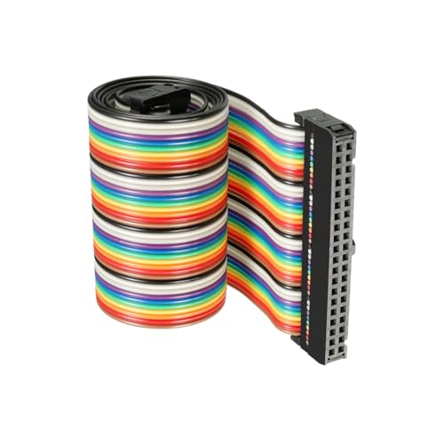 DMiotech 1 Packung 40 Stifte IDC Flach Band Kabel 48cm Länge 2.54mm Abstand Steckbrett Jumper Drähte für Elektronik Projekte Typ-C