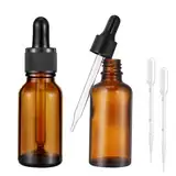 2 Stück Pipettenflaschen, 50ml Braunglasflasche, Apothekerflaschen mit Pipette, Tropfflasche, Nachfüllbare Dropper Bottle Flasche, mit Pipette 2ml für Ätherische Öle, Parfümöle, Flüssigfarbstoffen